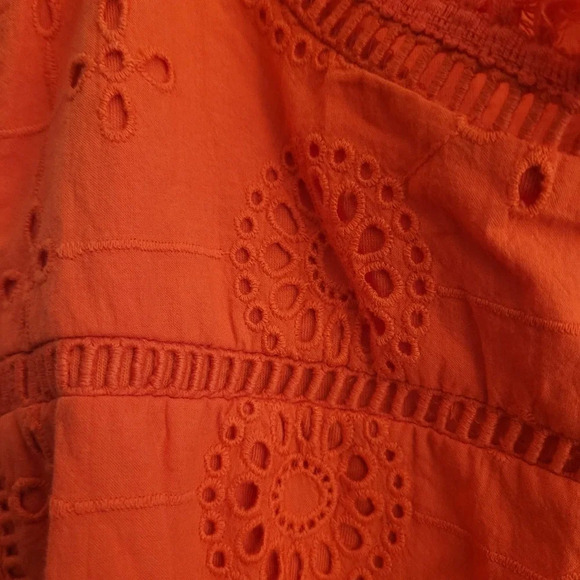 Crown & Ivy Blouse Top Women's Size 2X Orange Cotton Sleeveless Round Neck NEW - Picture 4 of 9